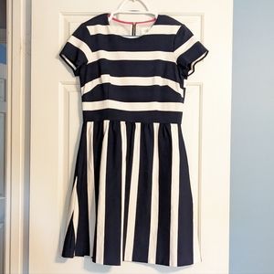 Eliza J navy stripe fit & flare dress